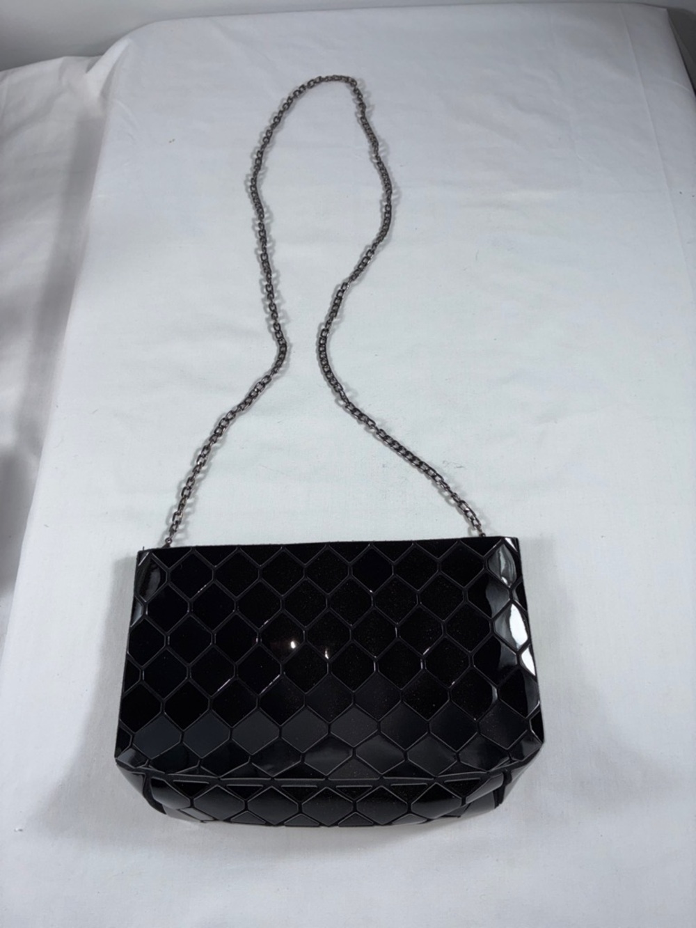 Emilio Pepe Italy black geometric crossbody bag